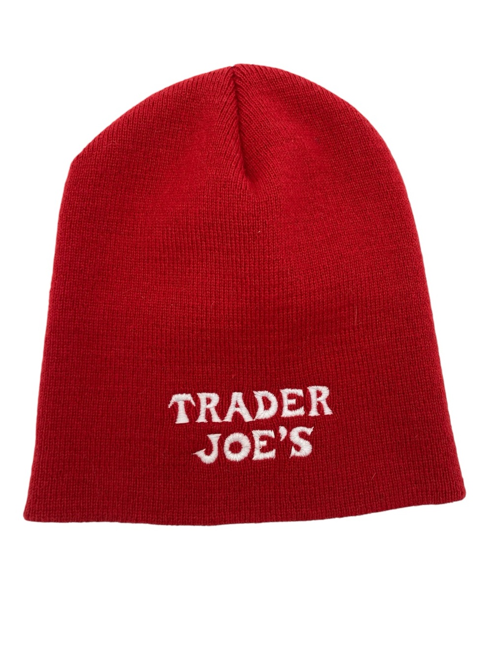 Trader Joe's Acrylic Embroidered Logo Beanie Hat